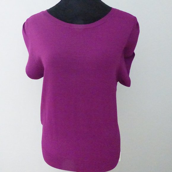 Ann Taylor Knit Top in Fuchsia - Picture 1 of 3